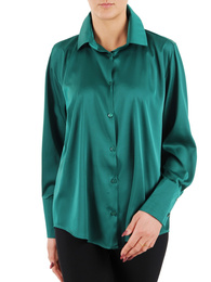 Zielona koszula damska z satyny 37363