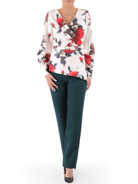 Komplet damski, elegancka tunika w kwiaty ze spodniami 38021