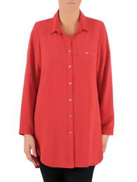 Czerwona, klasyczna koszula damska 36658